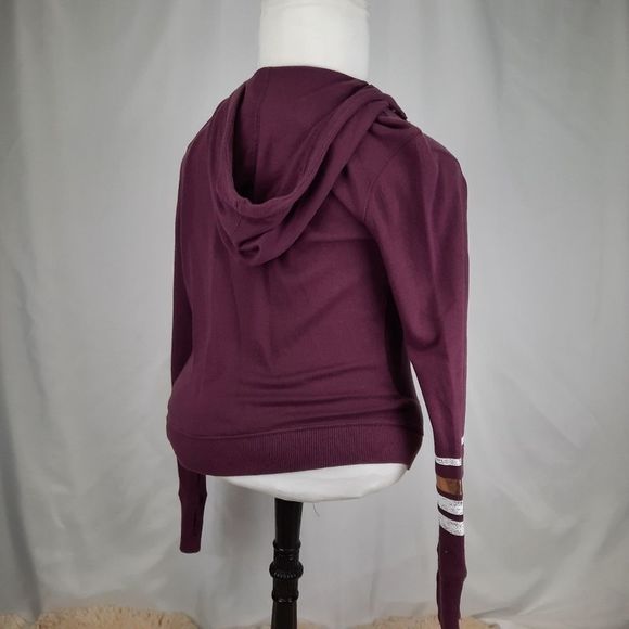 SO hoodie sweater lightweight sweatshirt long sleeve womens M zip thumb hole - Picture 3 of 13